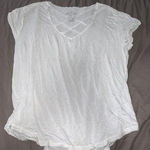 American Eagle White Criss Cross Shirt